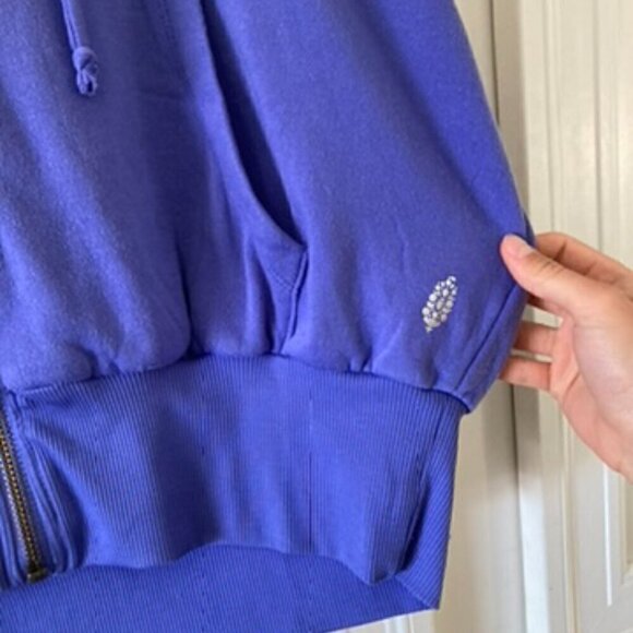 Free People Movement On Point Full Zip Jacket Oversized Purple Grape Sz S - Picture 3 of 6